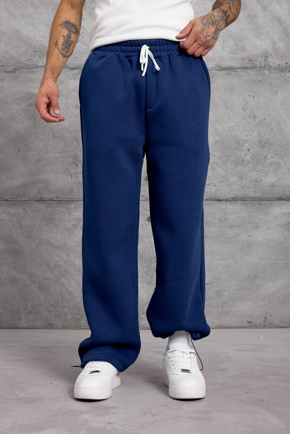 Mavi ŞARDONLU KUMAŞ BASİC  BAGGY EŞOFMAN ALTI