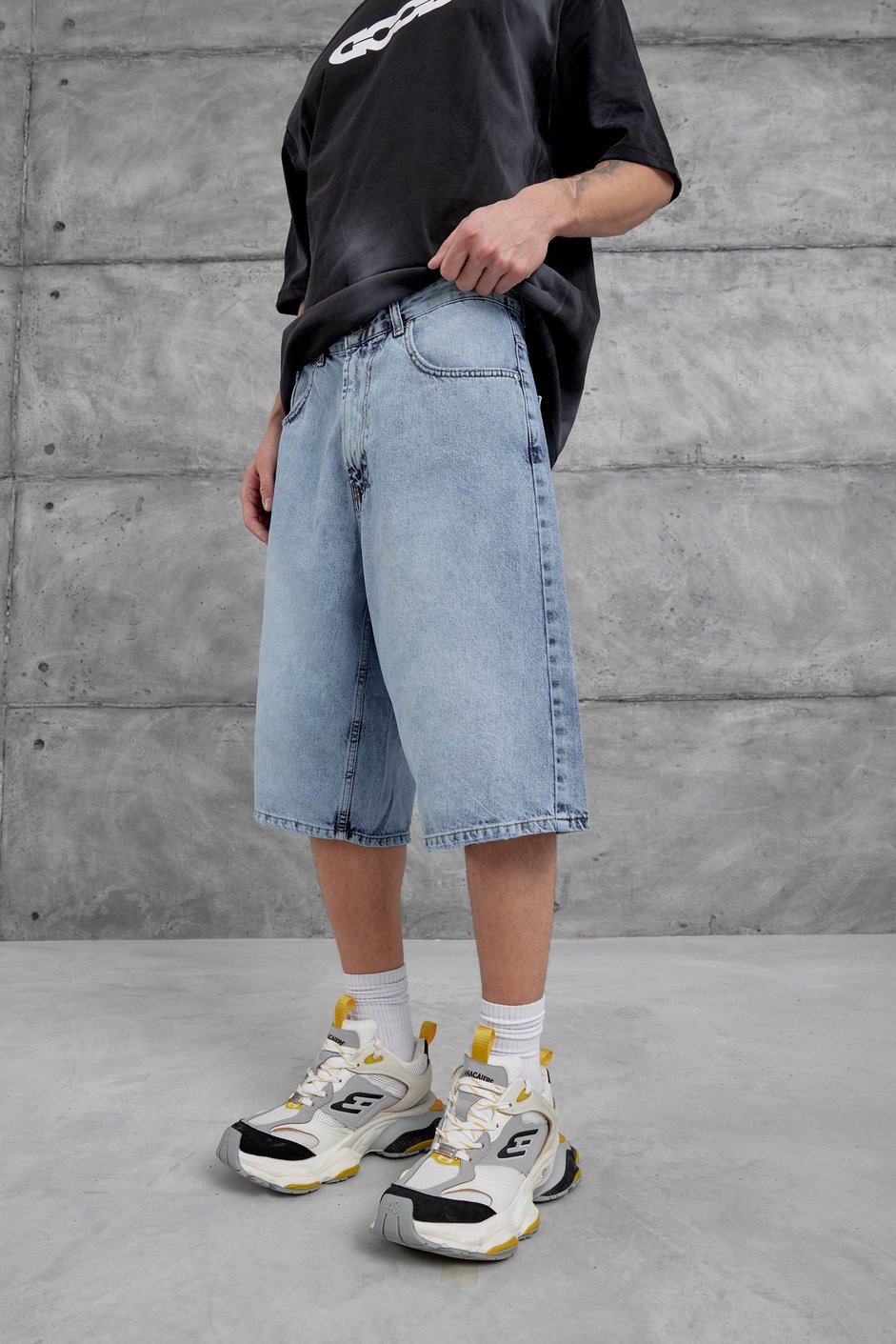 Mavi VMS Oversize Kapri Kot Şort