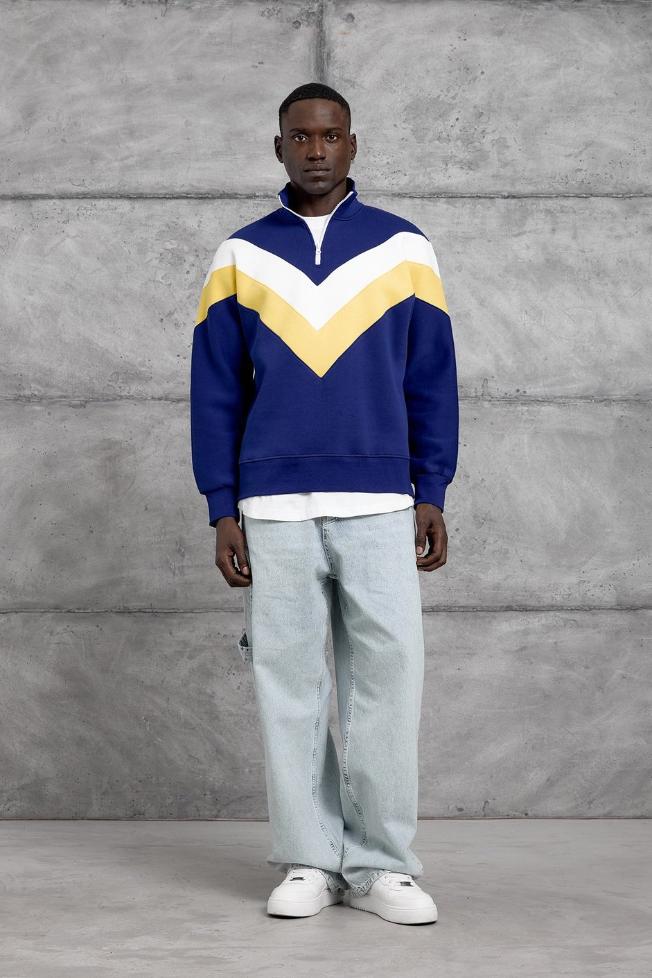 Mavi YARIM FERMUAR ŞARDONLU SWEATSHIRT