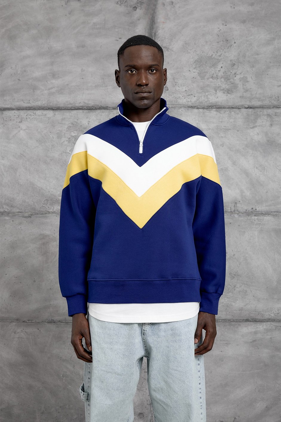 Mavi YARIM FERMUAR ŞARDONLU SWEATSHIRT