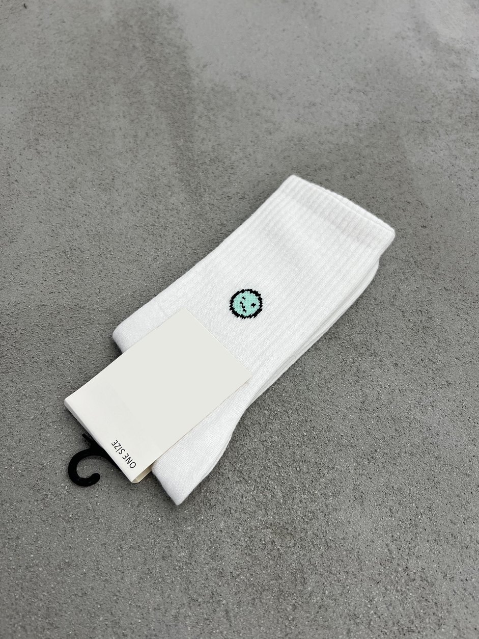 Mint Yeşili Mint Emoji Baskılı Çorap