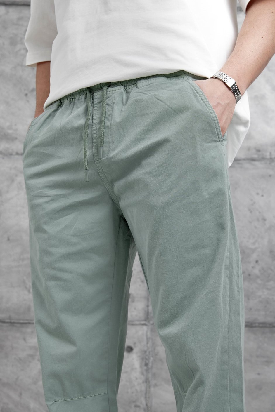 Mint Yeşili Yp Paça Lastikli Pantolon
