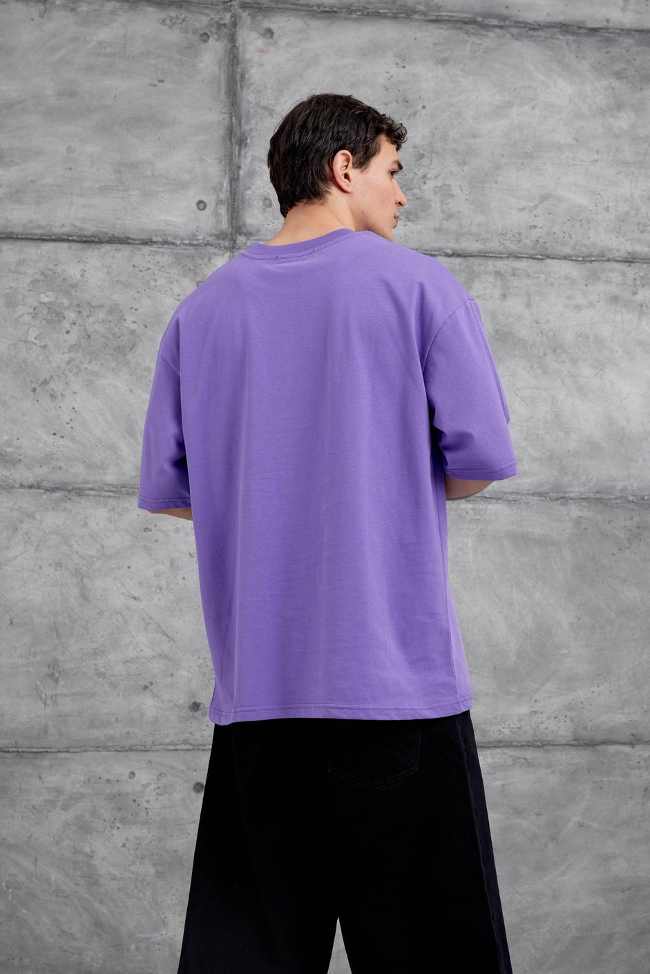 Mor Dont Look At My Tshirt Yazılı Oversize Tshirt