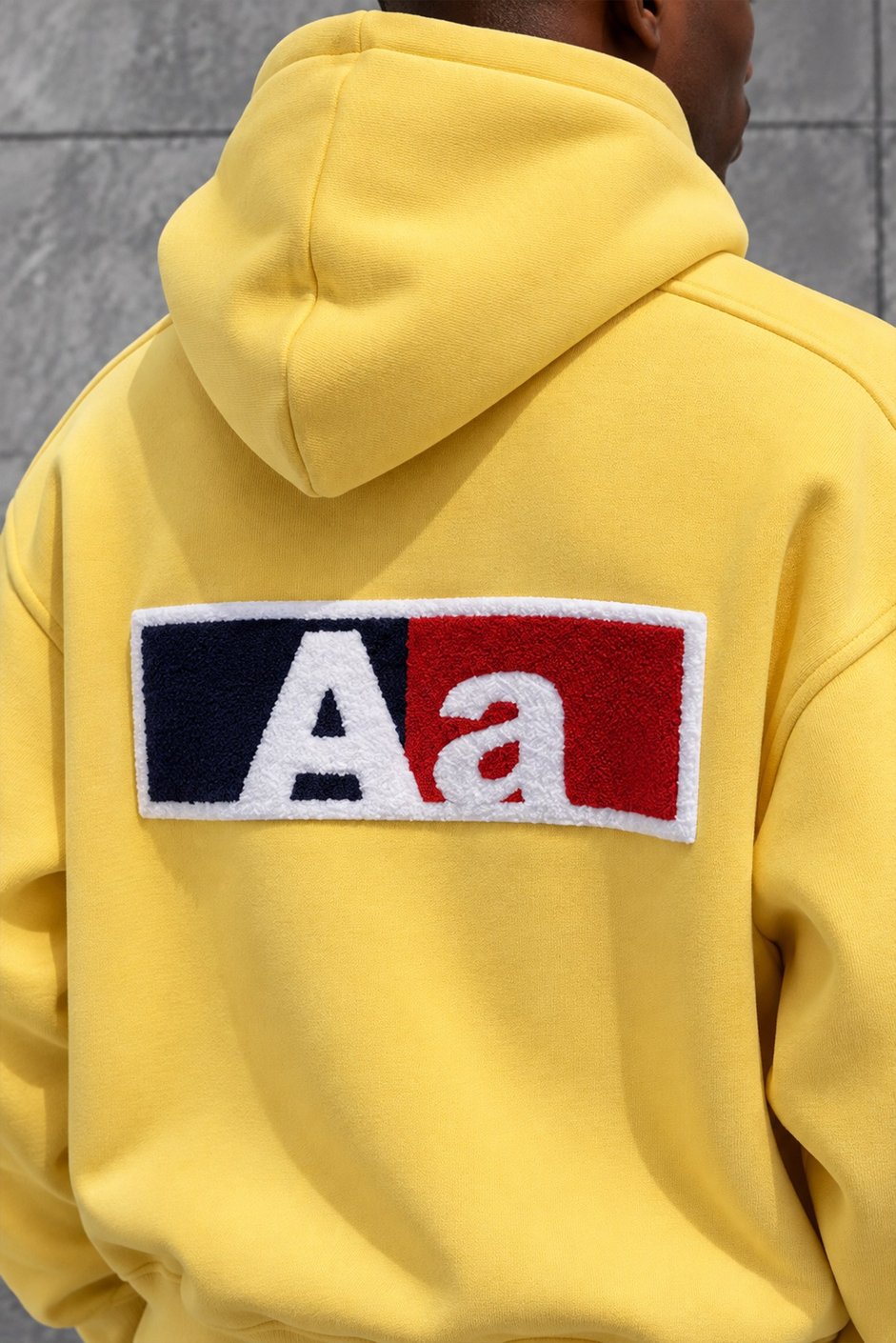 Sarı Aa BASKI KAPÜŞONLI OVERSIZE SWEATSHIRT