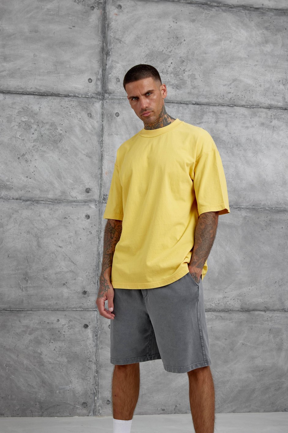 Sarı Basic Oversize Tshirt