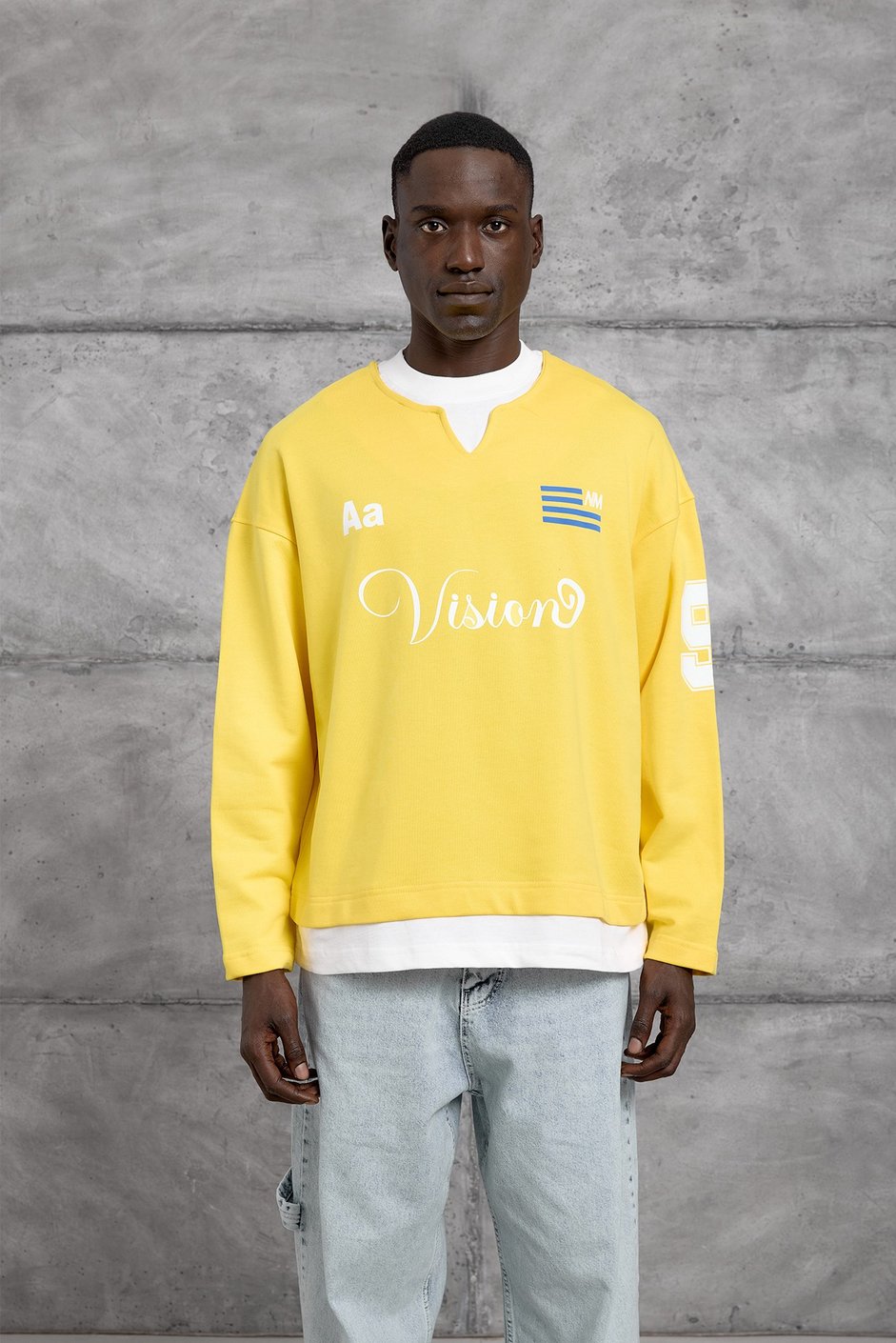 Sarı NMRC RAKAMLI OVERSIZE SWEATSHIRT