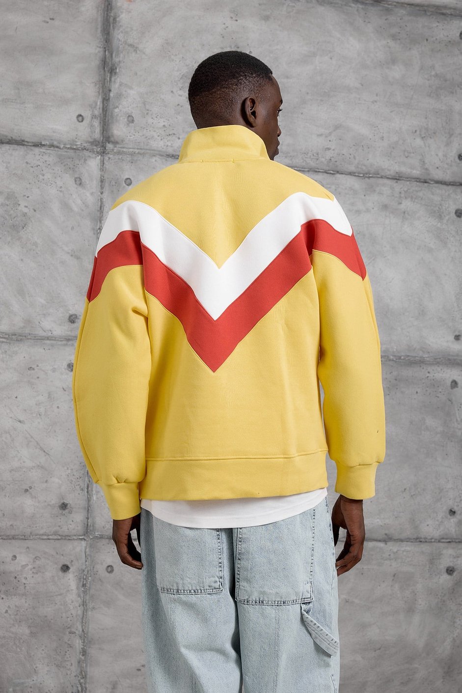 Sarı YARIM FERMUAR ŞARDONLU SWEATSHIRT