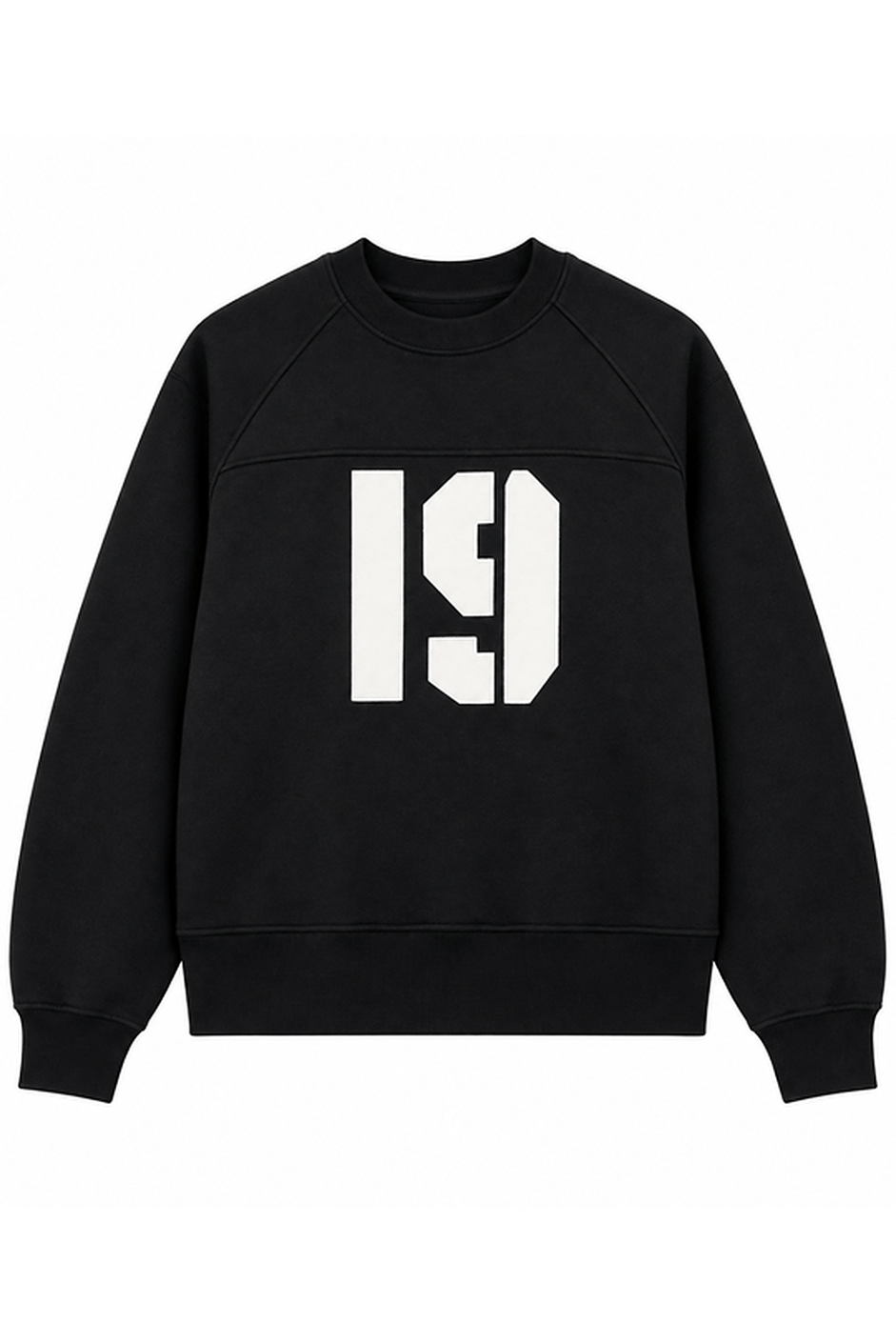Siyah 19 BASKILI OVERSIZE ŞARDONLU SWEATSHIRT