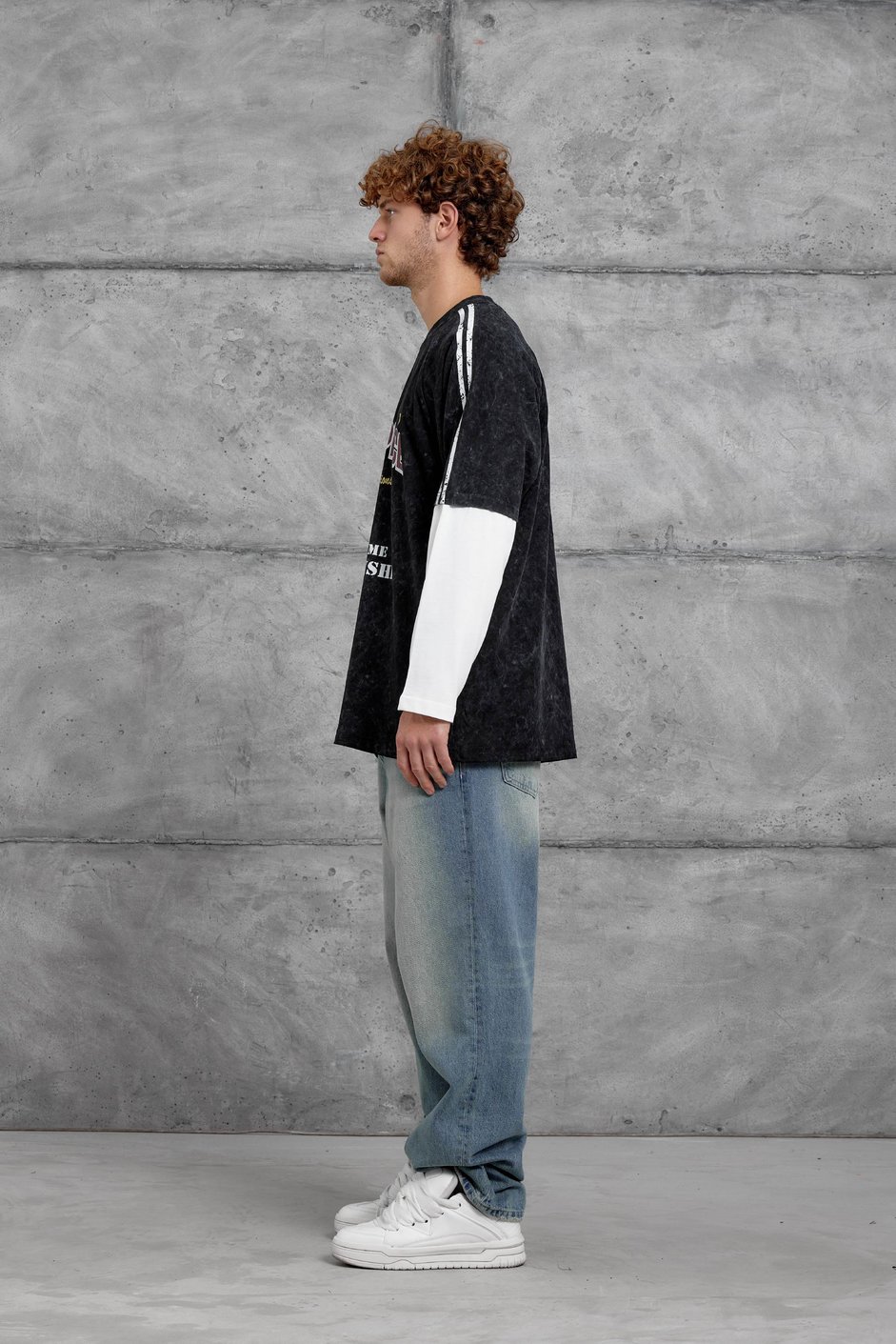 Siyah ASTERPİECE BASKILI OVERSİZE SWEATSHIRT