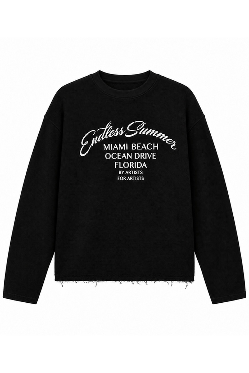 Siyah BASKILI DOKUMA KUMAŞ SWEATSHIRT