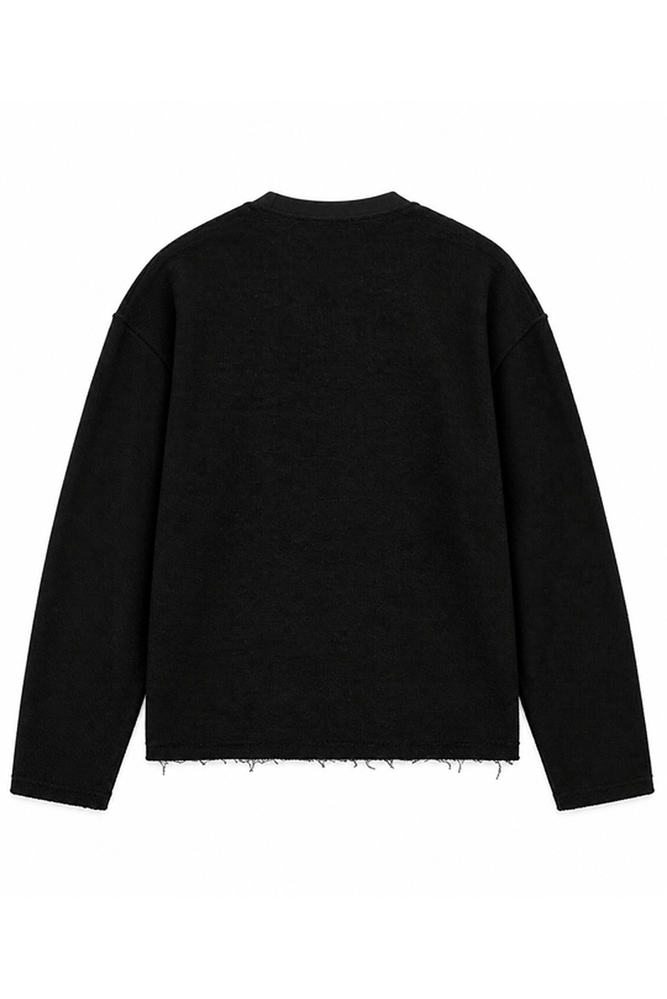 Siyah BASKILI DOKUMA KUMAŞ SWEATSHIRT