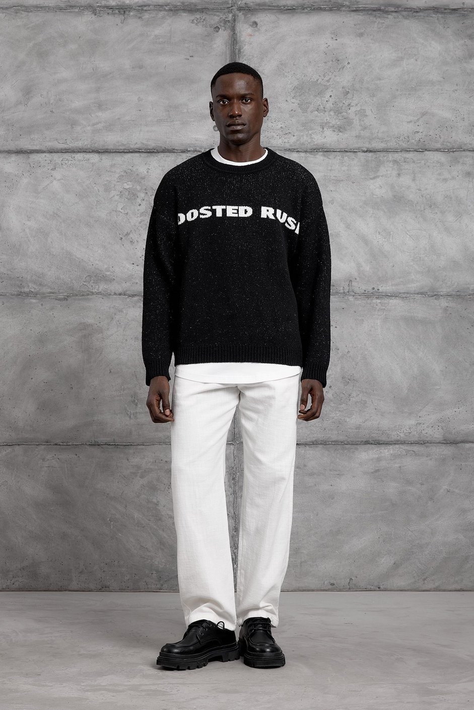 Siyah BOOSTED YAZILI TRİKO SWEATSHIRT