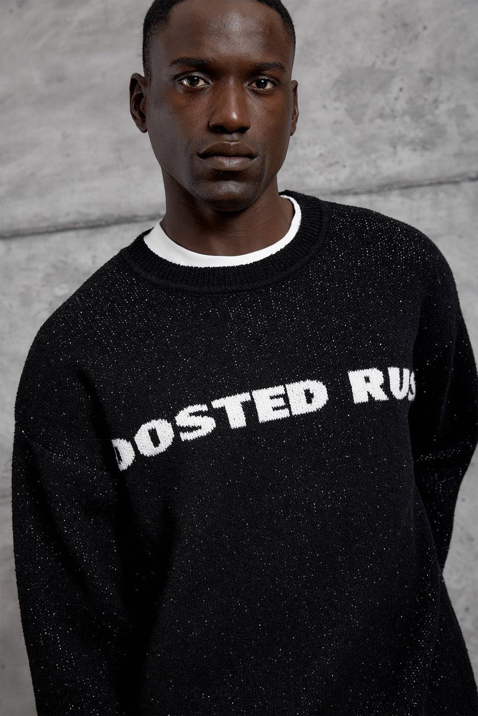 Siyah BOOSTED YAZILI TRİKO SWEATSHIRT