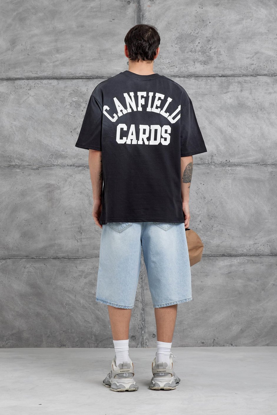 Siyah Canfield Card Yazılı Oversize Tshirt