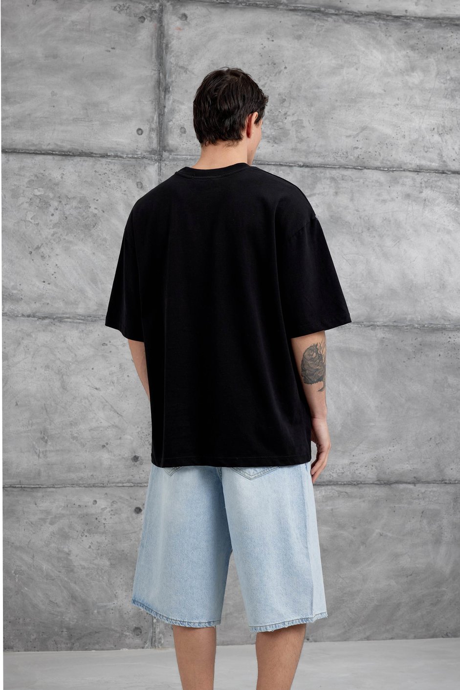 Siyah Celcius Yazılı Oversize Tshirt