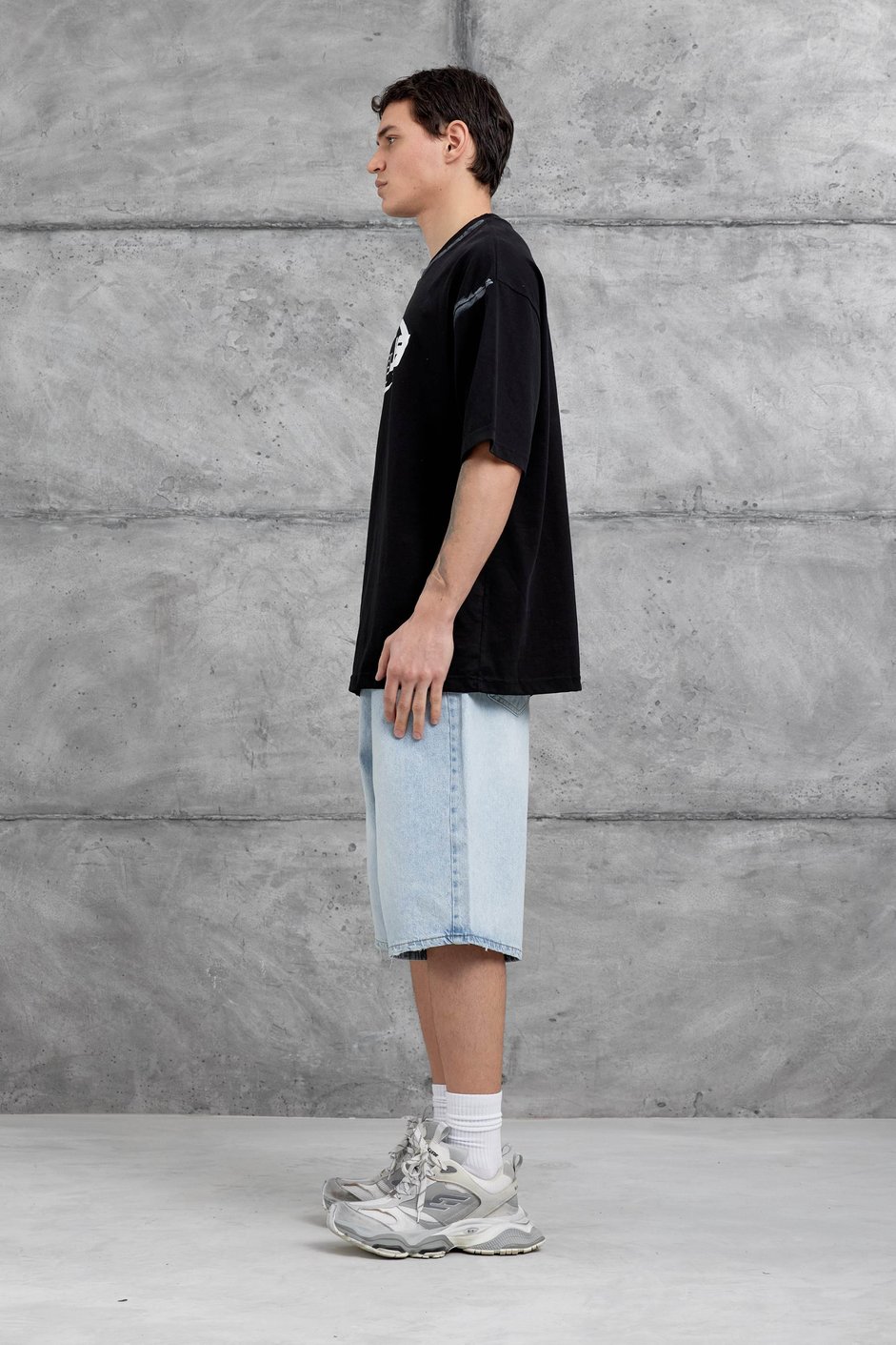 Siyah Celcius Yazılı Oversize Tshirt