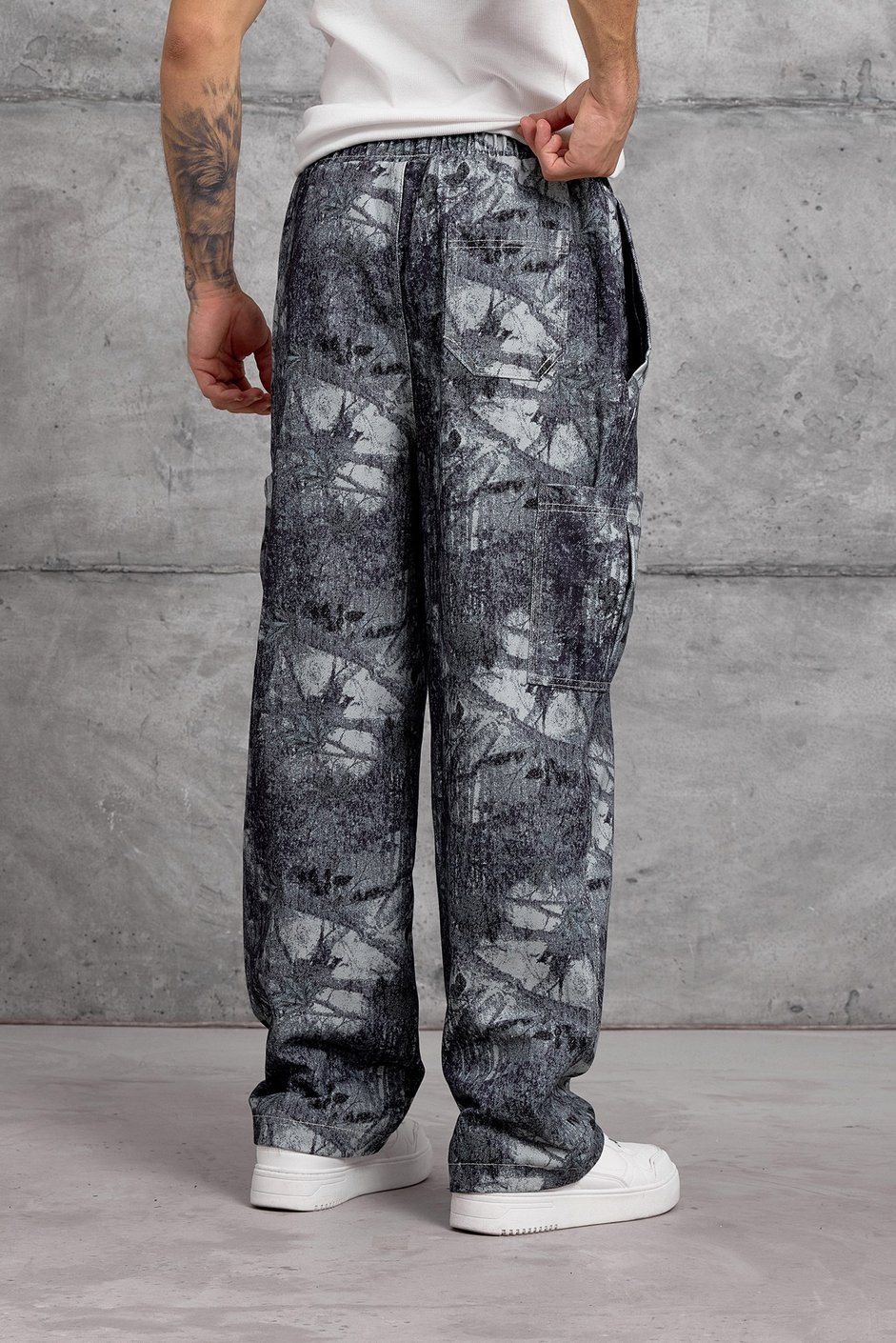Siyah DESENLİ KARGO PANTOLON