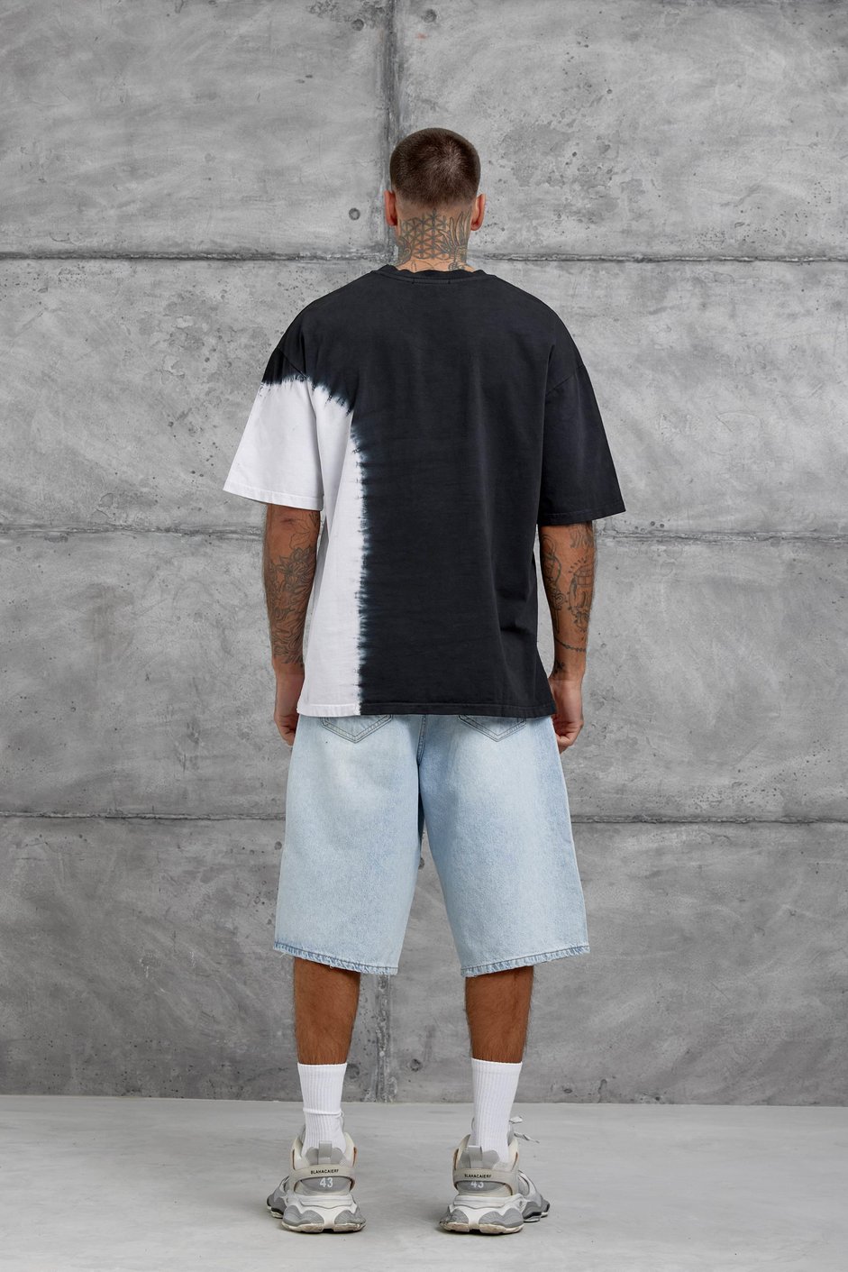 Siyah Desinged Brand Yazılı Oversize Tshirt