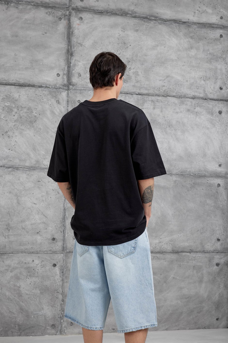 Siyah Dont Look At My Tshirt Yazılı Oversize Tshirt