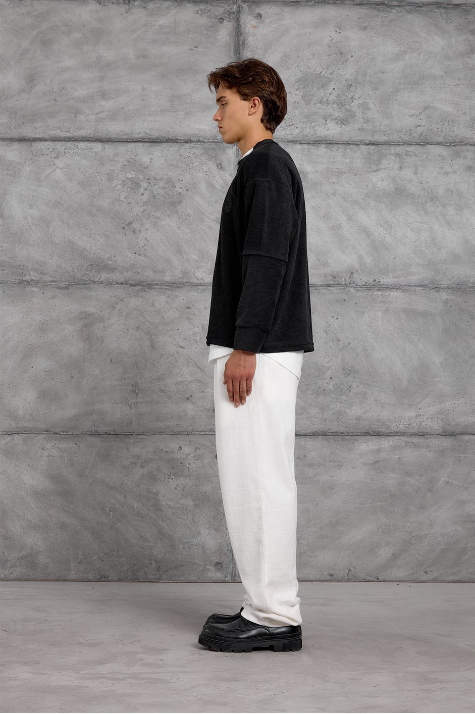 Siyah DREAMS BASKI DOKUMA KUMAŞ OVERSIZE SWEATSHIRT