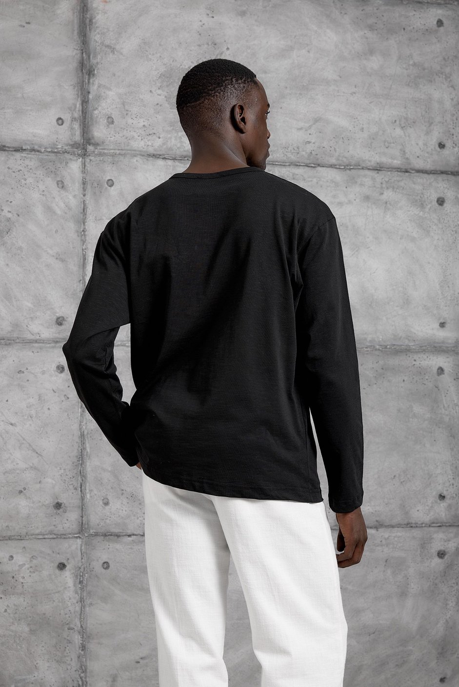 Siyah DÜĞMELİ OVERSIZE SWEATSHIRT