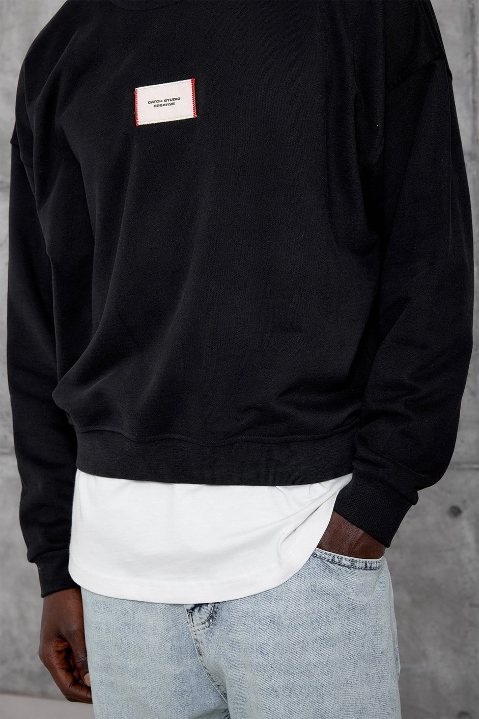 Siyah ETİKETLİ OVERSIZE SWEATSHIRT