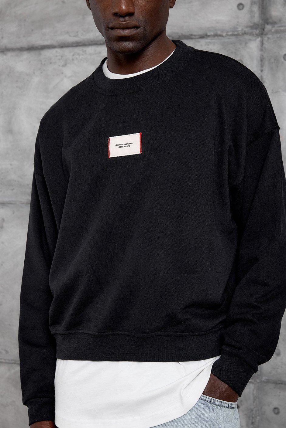 Siyah ETİKETLİ OVERSIZE SWEATSHIRT