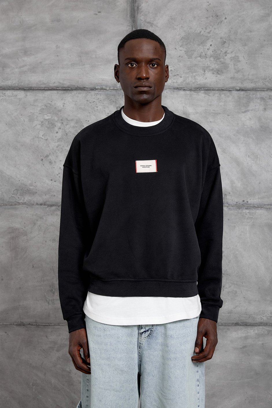 Siyah ETİKETLİ OVERSIZE SWEATSHIRT