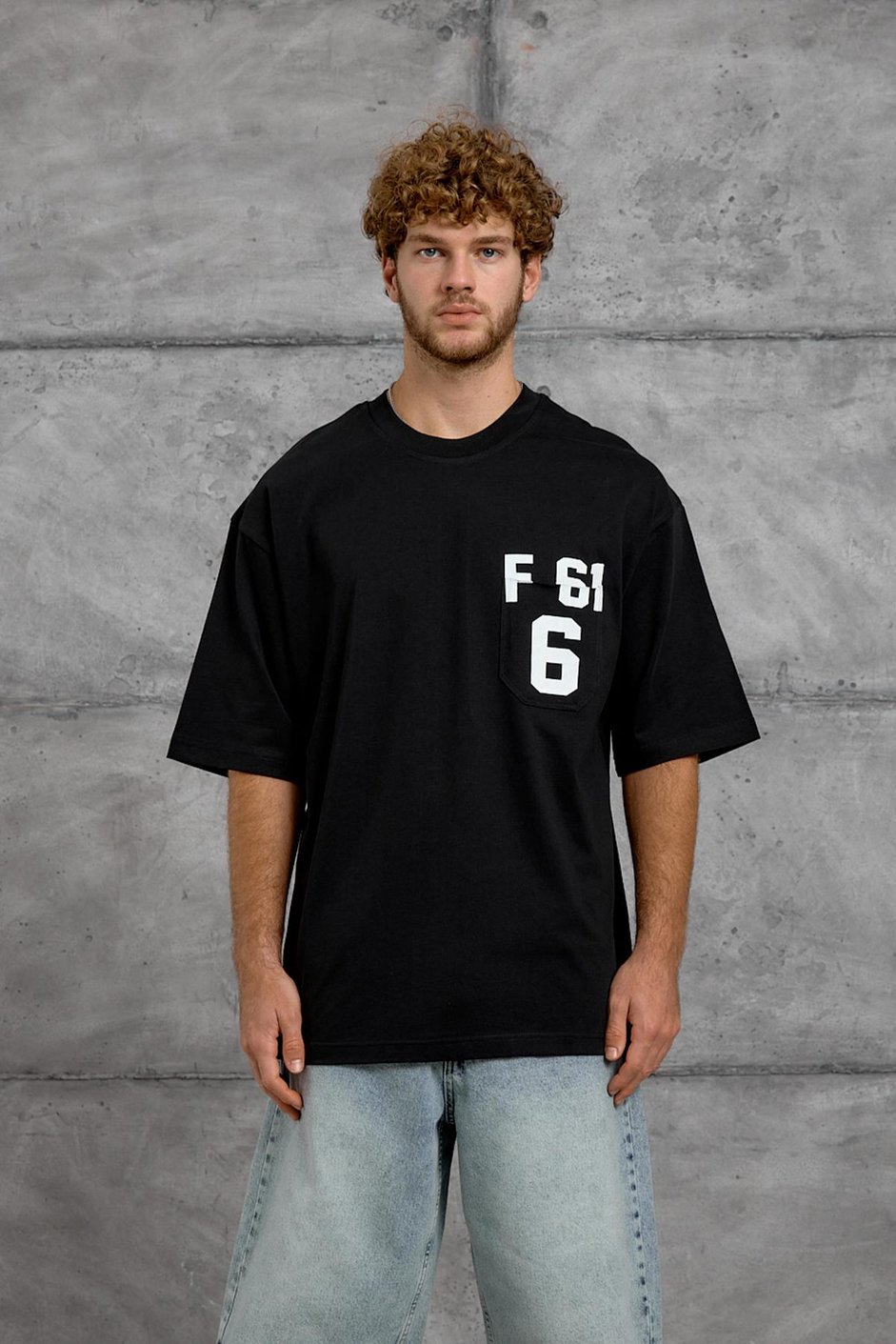 Siyah F61 BASKI OVERSIZE TSHIRT