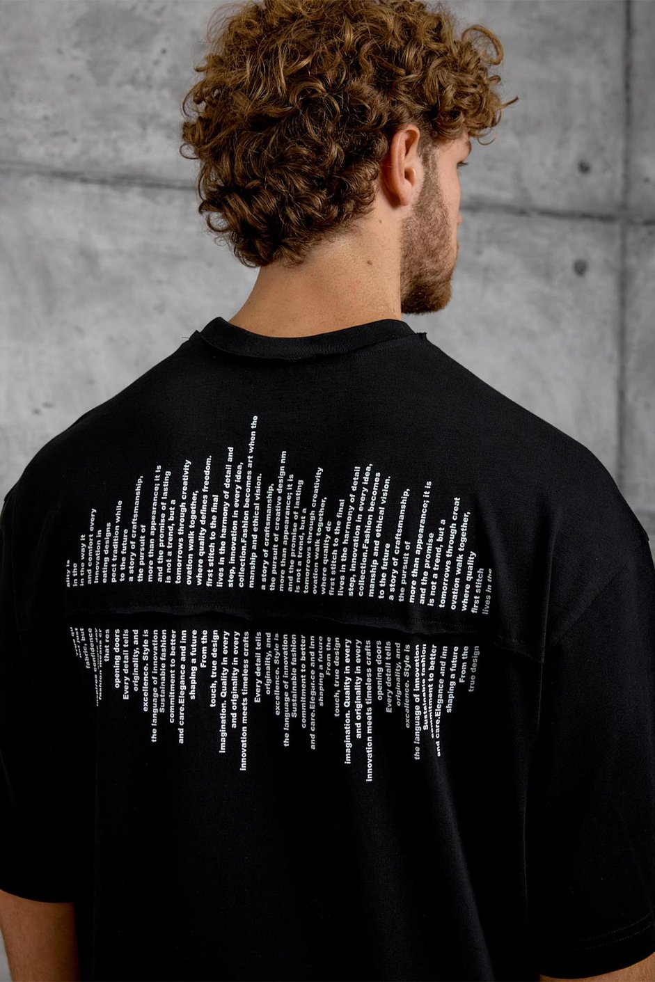 Siyah FASHİON BASKI OVERSIZE TSHIRT