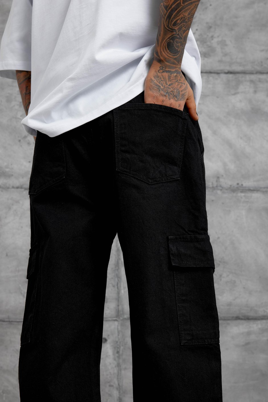 Siyah MB BAGGY KALIP KARGO PANTOLON