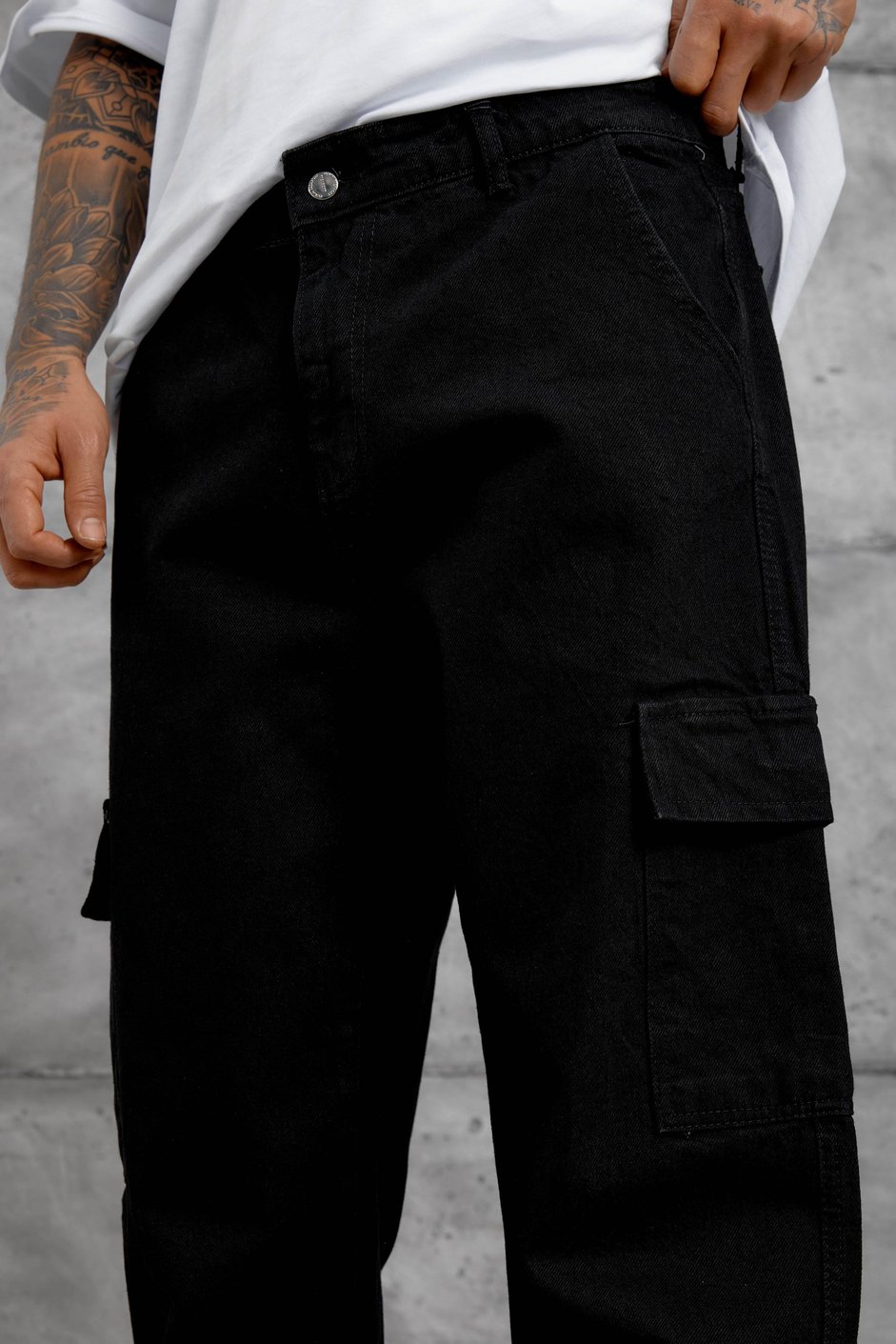 Siyah MB BAGGY KALIP KARGO PANTOLON