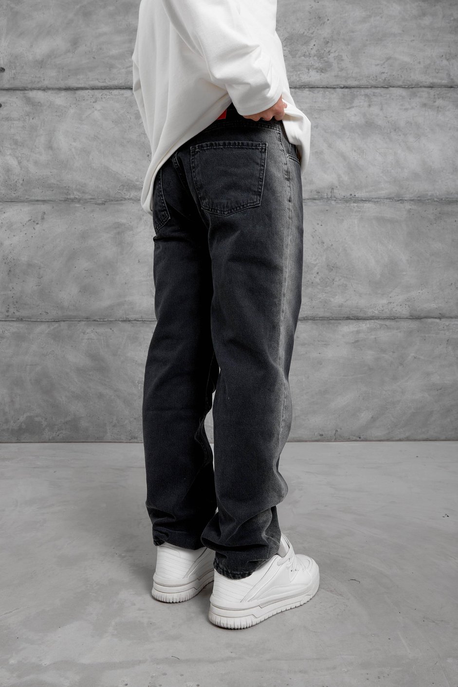 Siyah MMX ŞERİT DETAYLI BAGGY JEAN