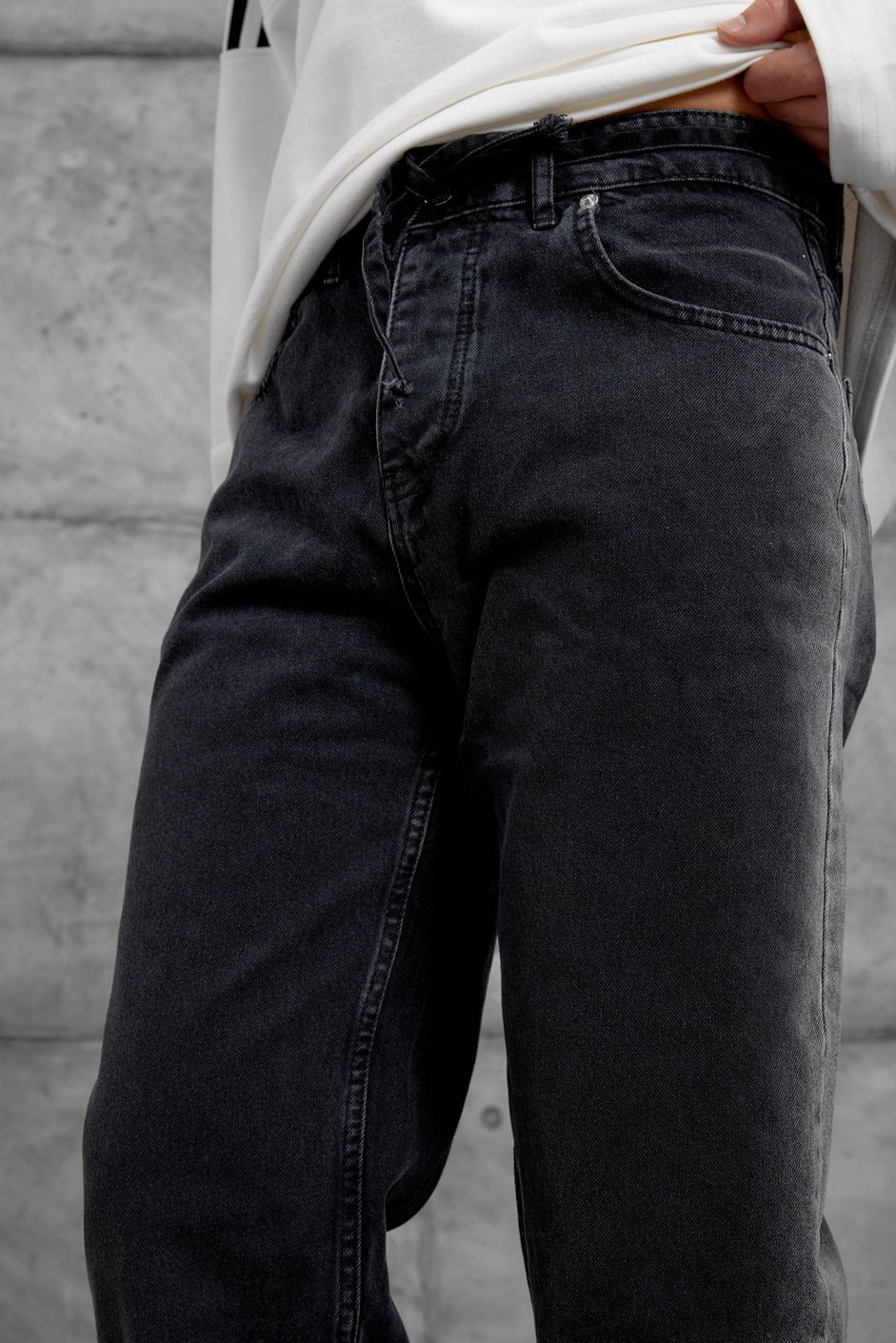 Siyah MMX ŞERİT DETAYLI BAGGY JEAN