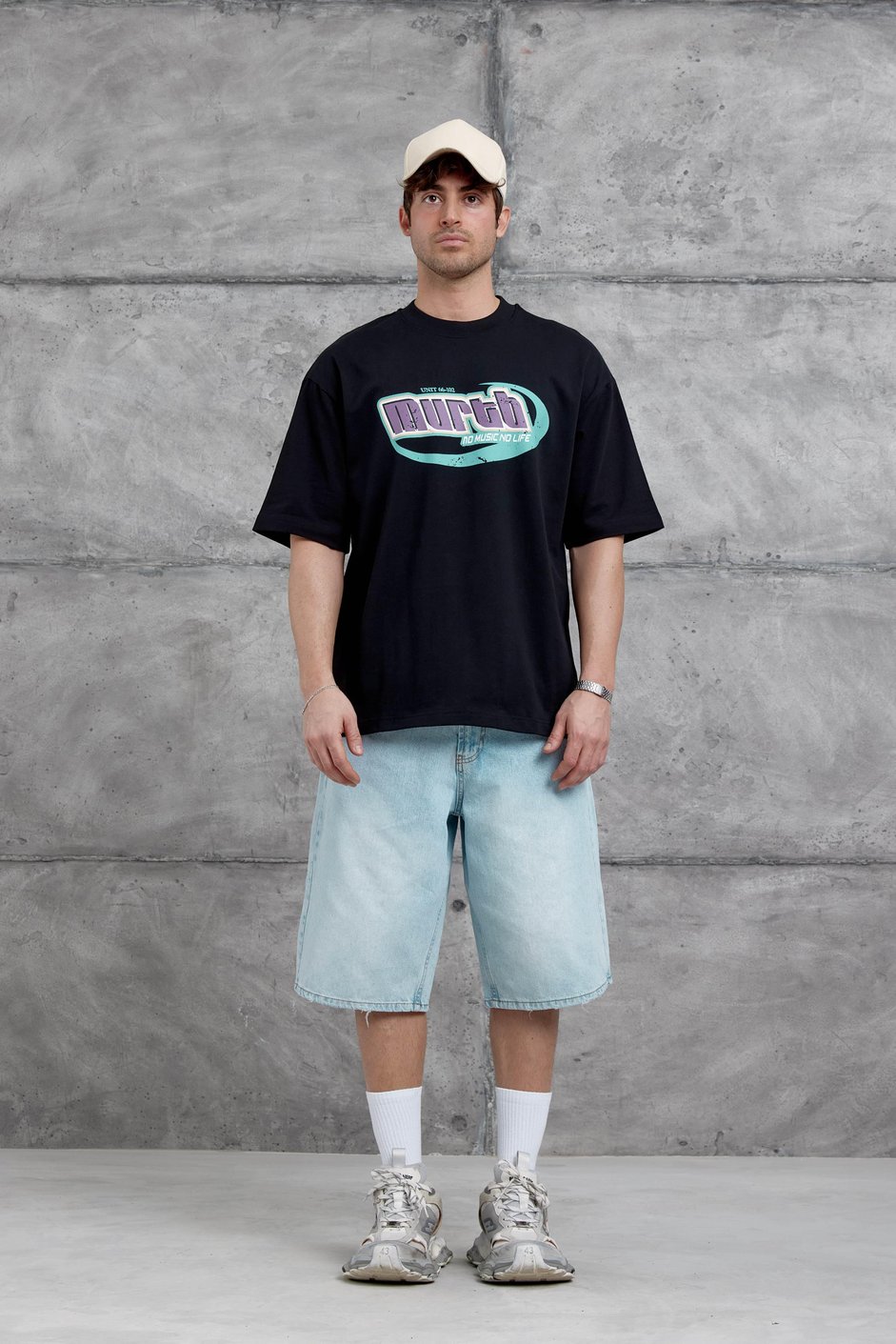 Siyah Murth Baskılı Oversize Tshirt