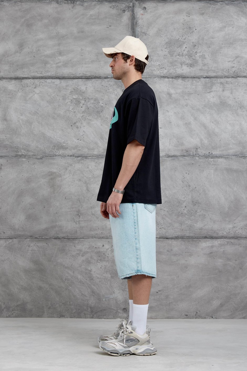 Siyah Murth Baskılı Oversize Tshirt