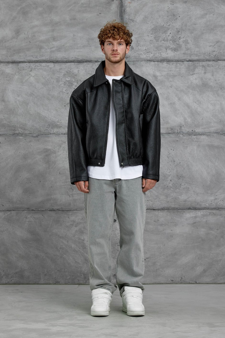 Siyah Nmrc Oversize Deri Ceket
