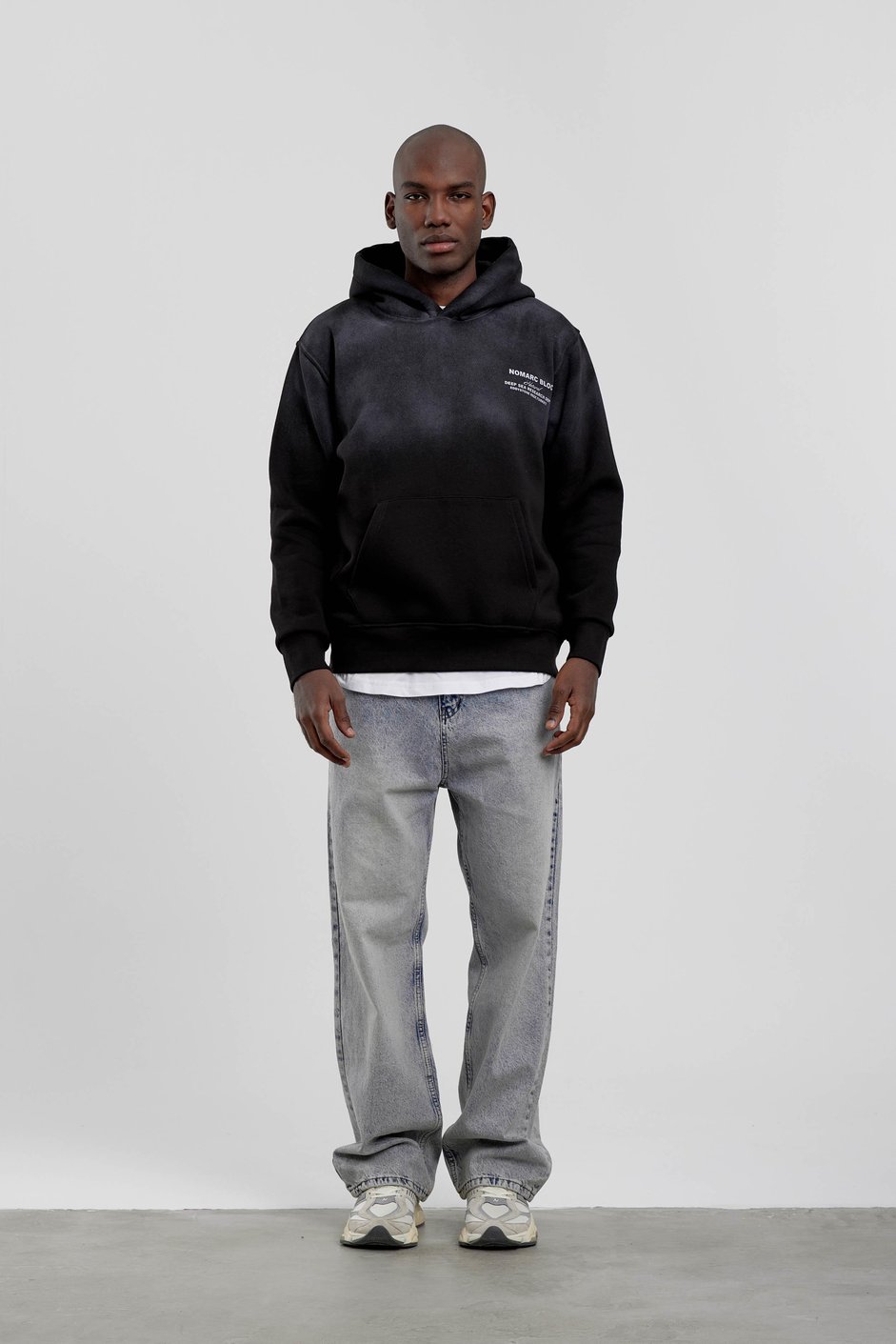 Siyah Nomarc Bloc Baskılı Kapüşonlu Sweatshirt