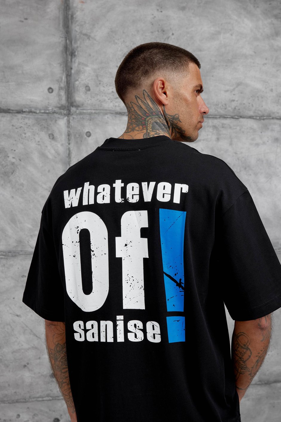 Siyah Of Sanise Yazılı Oversize Tshirt