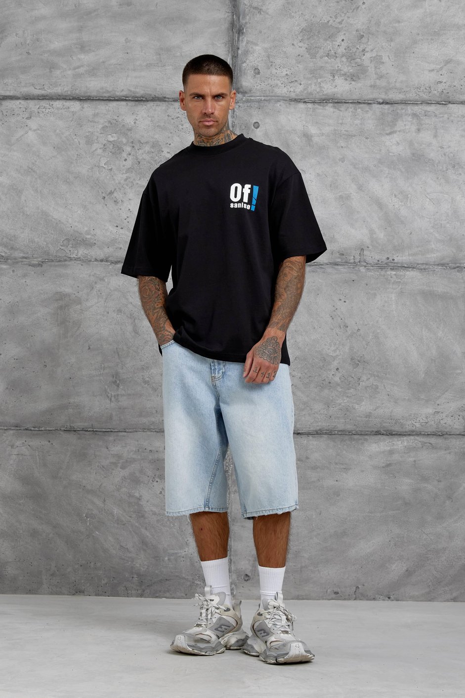 Siyah Of Sanise Yazılı Oversize Tshirt
