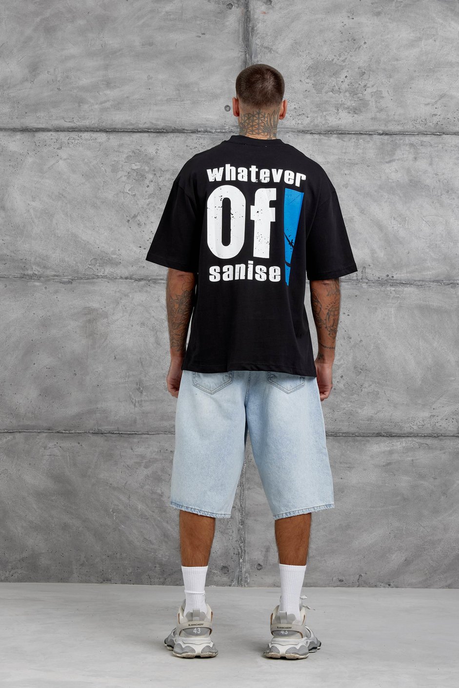 Siyah Of Sanise Yazılı Oversize Tshirt