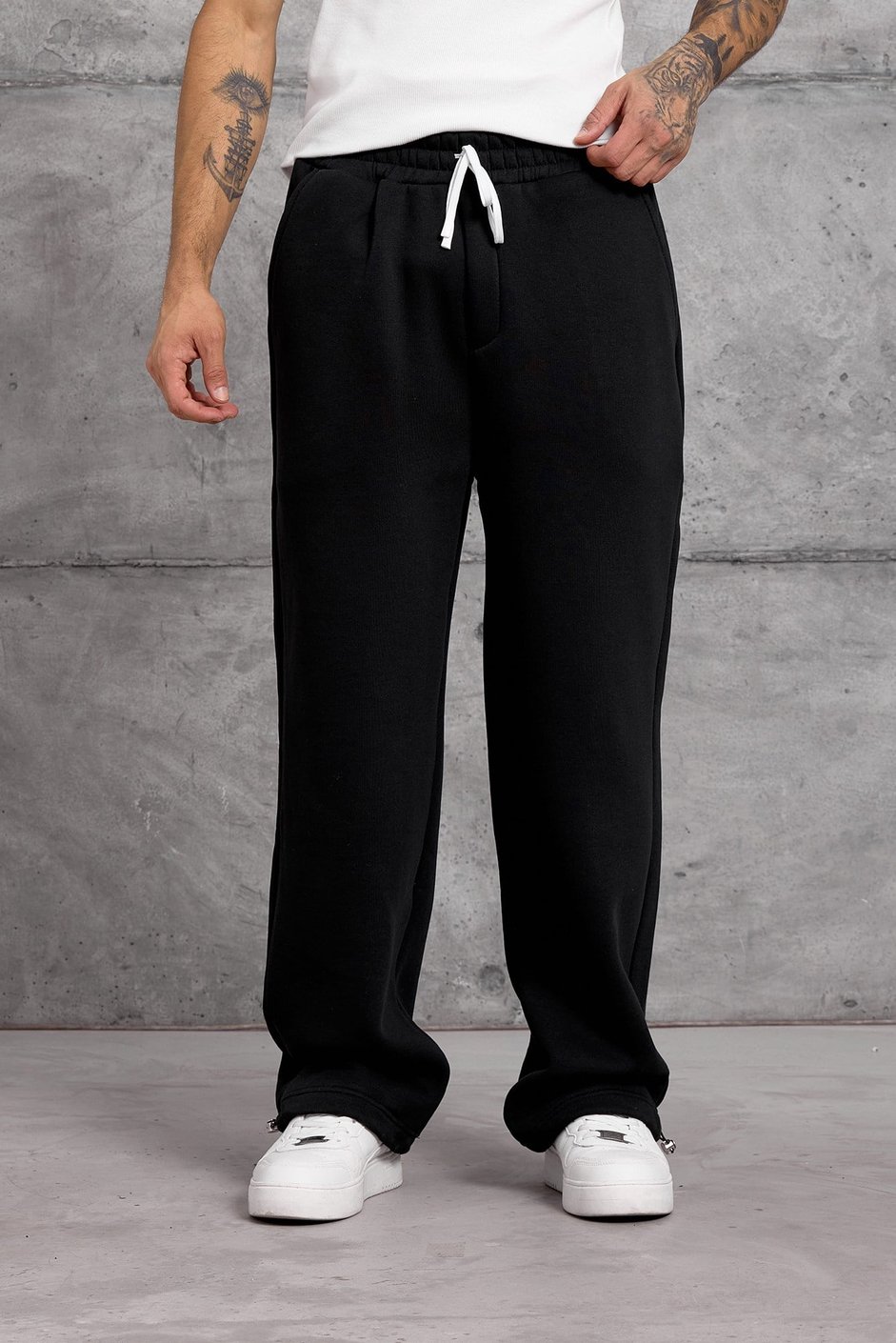 Siyah ŞARDONLU KUMAŞ BASİC  BAGGY EŞOFMAN ALTI