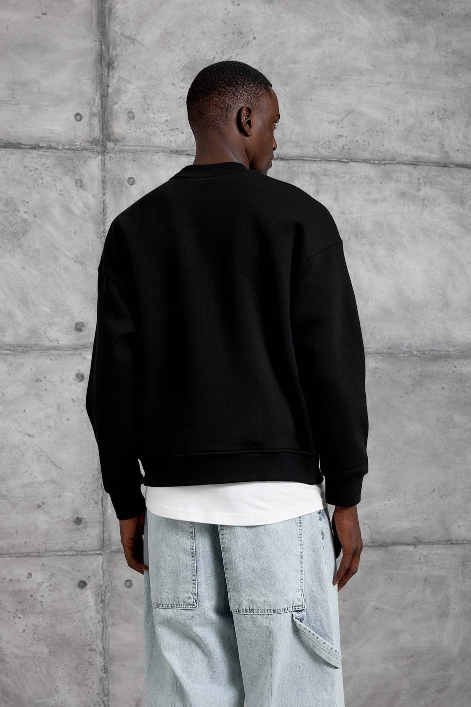 Siyah SOCIALS BASKI OVERSIZE SWEATSHIRT