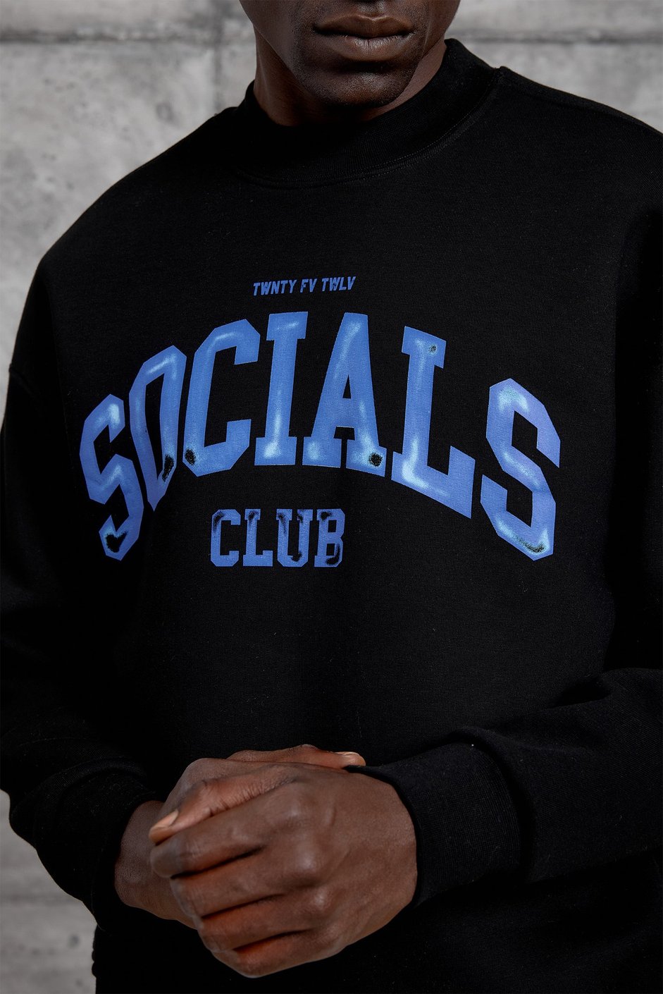 Siyah SOCIALS BASKI OVERSIZE SWEATSHIRT