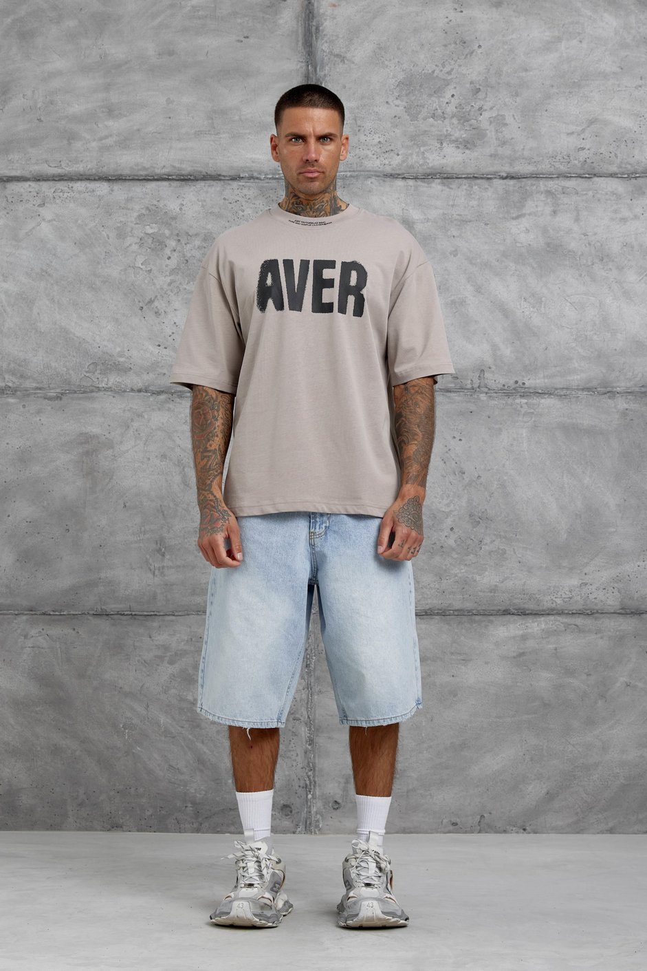 Vizon Aver Yazılı Oversize Tshirt