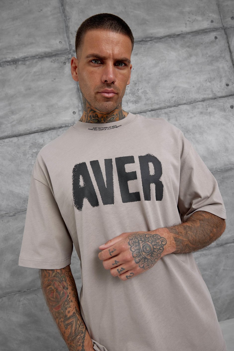 Vizon Aver Yazılı Oversize Tshirt