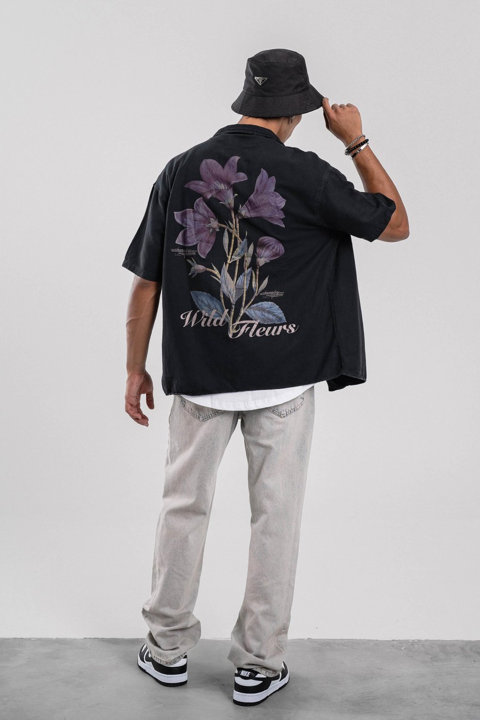 Wild Fleurs Baskılı Füme Yıkamalı Gömlek