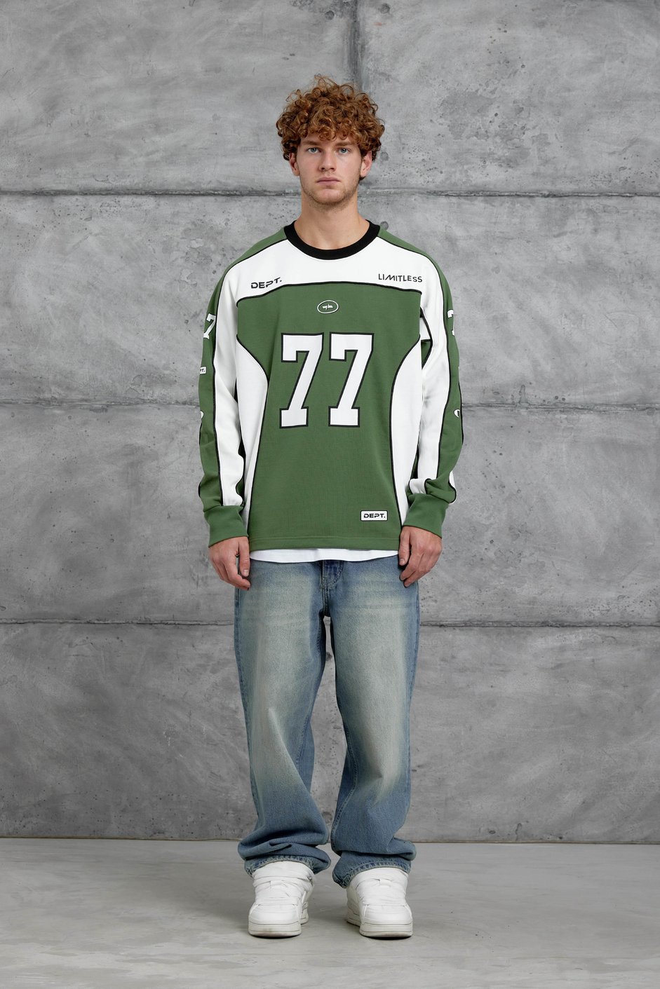Yeşil 77 NUMARA OVERSİZE SWEATSHİRT