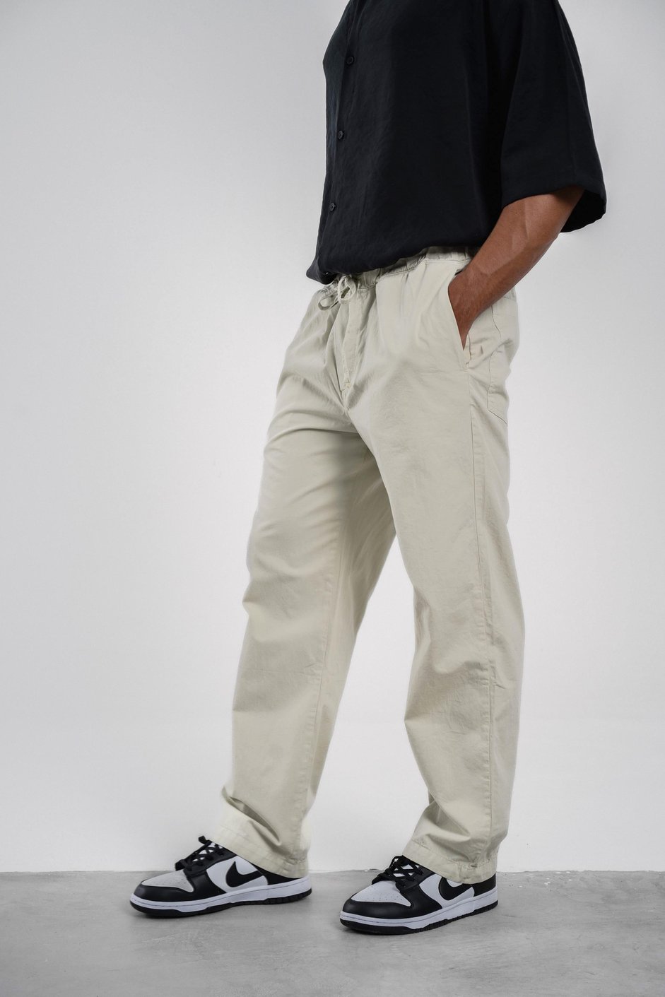 Yeşil Bol Kesim Gabardin Pantolon