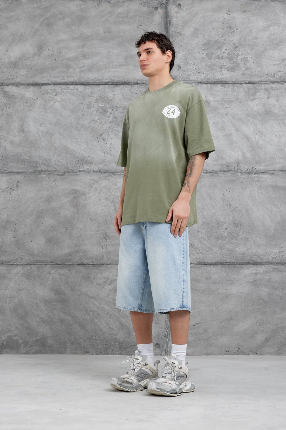 Yeşil Canfield Card Yazılı Oversize Tshirt